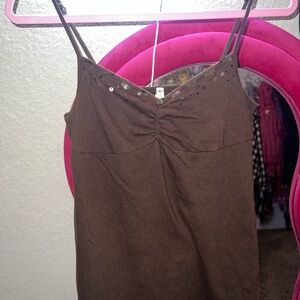 Aeropostale Brown Sequin Embellished Top